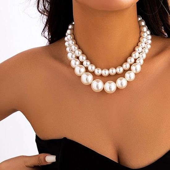 Set of 2 Latest Stylish Choker Pearl Necklace for Women and Girls