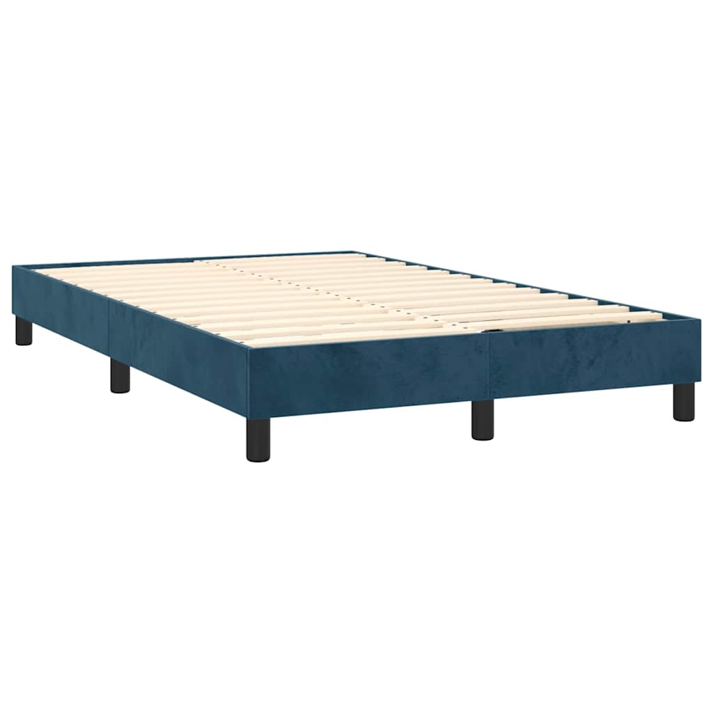 Box Spring Bed Frame Dark Blue 120 X 200 Cm Velvet