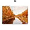 Autumn River Forest Pumpkin Coffee Squirrel Landscape Posters And Prints Wall Art Canvas Painting Pictures For Living Room Decor