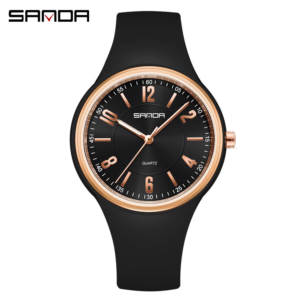 Sanda Men's Silent Quartz Watch: Lightweight, Waterproof, Silicone, Casual, Thin Design, Perfect for Students