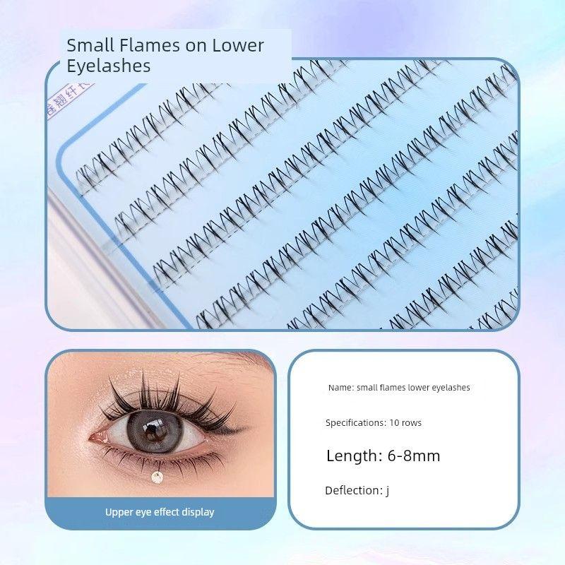 

Eyelashes Glue-Free False Eyelashes Natural Style for Women, Simulated Lazy Sunflower Three-Part Series, Cartoon Style for Puffy Eyes, Travel Pack Ten Rows of Small Flames on Lower Eyelashes