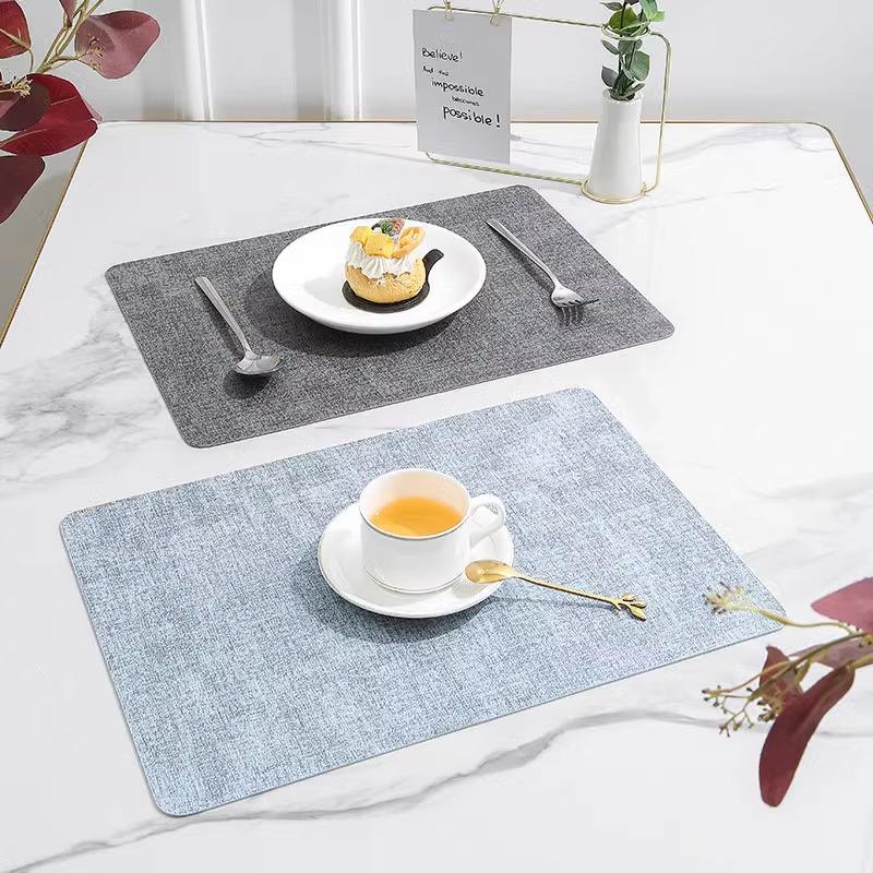 Dual-Sided Luxury Leather Placemat - Nordic Minimalist Design, High-end Waterproof & Heat-resistant Table Mat for Western Dining.