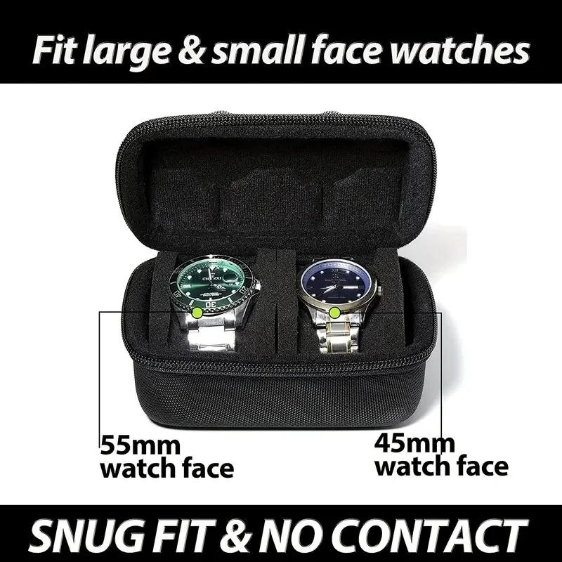 1pc 2 Card Position Hard Shell Watch Storage Box, Travel Storage Bag, Hard Shell, Portable Anti-pressure, Ideal Choice for Gifts