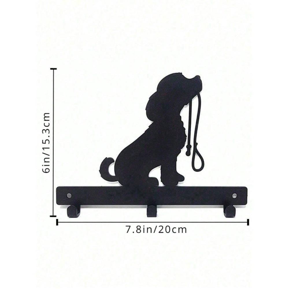

Black Metal Wall Hook with Cute Puppy Design, Towel and Coat Rack for Bathroom, Entryway, Kitchen, Minimalist Pet Decor, Space-Saving Organizer TY2855 різнокольоровий