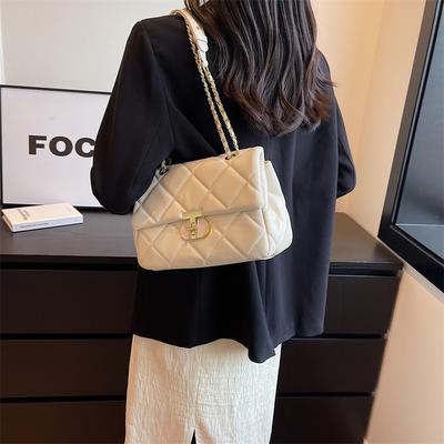 Bolsa de ombro em corrente losango textura bolsa quadrada pequena feminina bolsa 2025 nova tendência moda popular este ano bolsa carteiro
