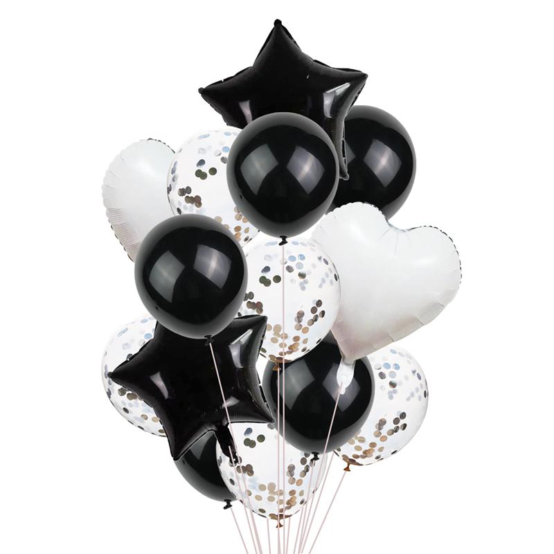 14Pcs Multi Confetti Balloon Happy Birthday Party Balloons Rose Gold Helium Ballons Boy Girl Baby Shower Party Supplies