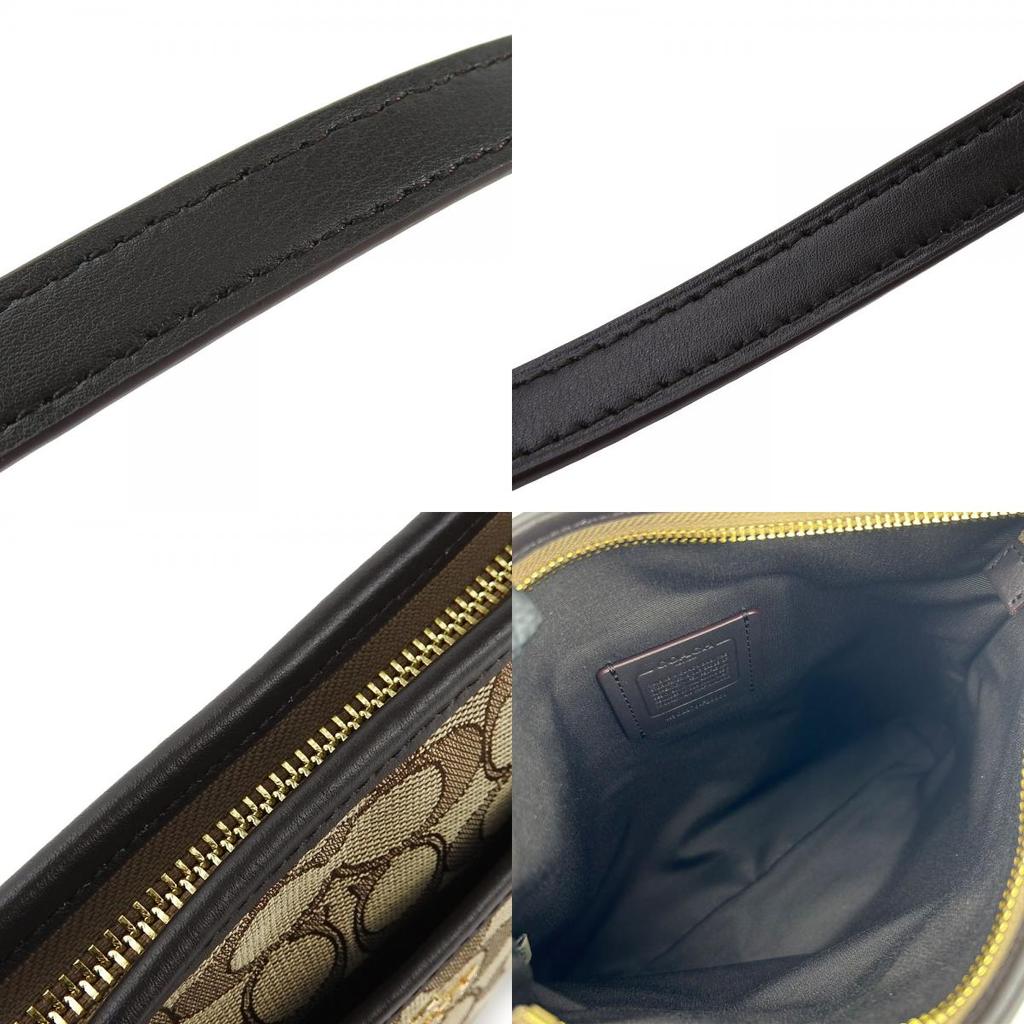 Used COACH Shoulder Bag F29960 Signature Canvas/leather Beige Dark Brown Diagonally Hung