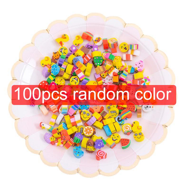 20~400pcs Mini Eraser Cartoon Fruit Animal Pattern Bulk Office Educational Supplies Student Stationery Classroom Prizes TMZ
