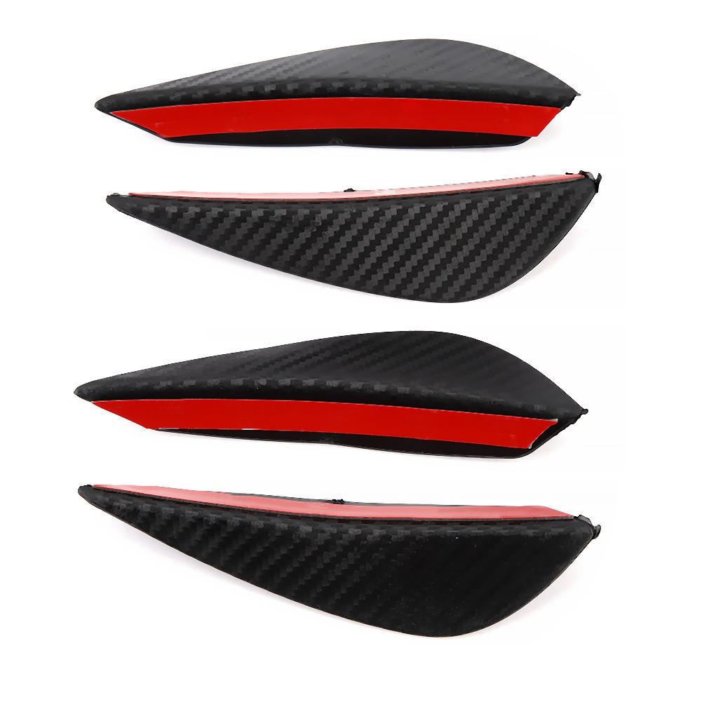 Bumper Lip Front Bumper Wind Splitter Trim Kit Carbon     4 Piece Self Adhesive   Fits Most Cars