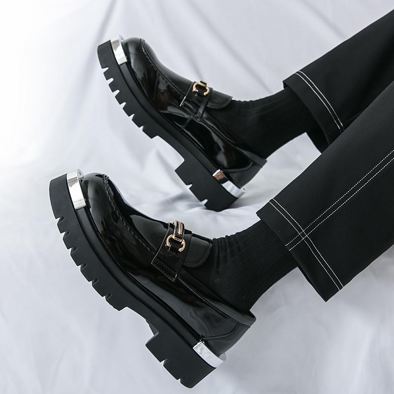 New Men Business Loafers Black and White Casual Thick-soled Anti-slip Brand Shoes Social Shoes Sizes 38-46 Men Shoes