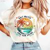 T-shirt Acqua Salata e Sole Estiva Retro Spiaggia Vibes Tropicali Soleggiato Trendy Vintage Traspirante Streetwear