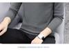Men's Slim Fit Round Neck Sweater: Long Sleeve, Thin Pullover, Solid Color, Plus Velvet Knitwear for Autumn/Winter.