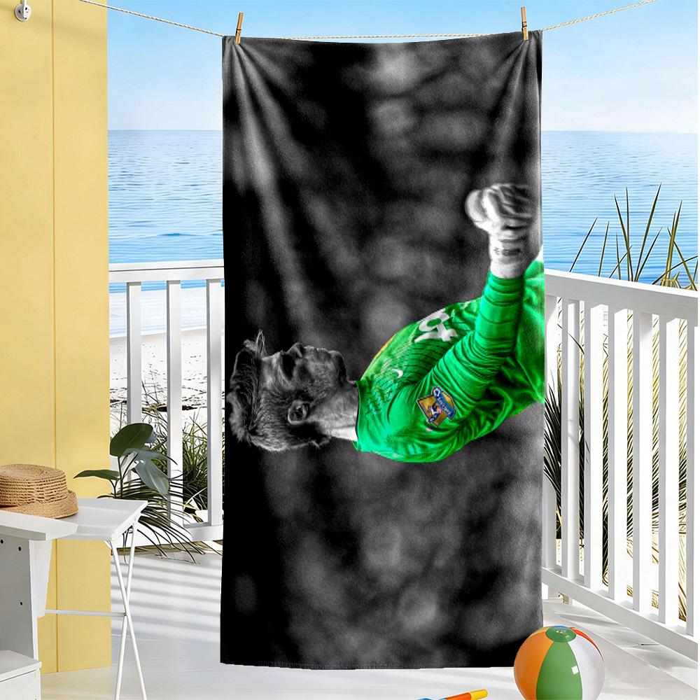 Goalkeeper Green Jersey Beach Towel Super Soft Microfiber Quickdry Fabric Comfortable Lightweight