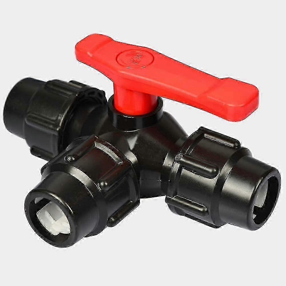 3 Way Valve Garden Hose Pe Connector Distributor, Hose Manifold, Heavy Duty Water Pipe Fittings - 20mm/25mm/32mm/40mm/50mm - sfygv