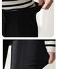 Ppaeppae Hidden Elastic Waist Spandex Slit Black Slacks