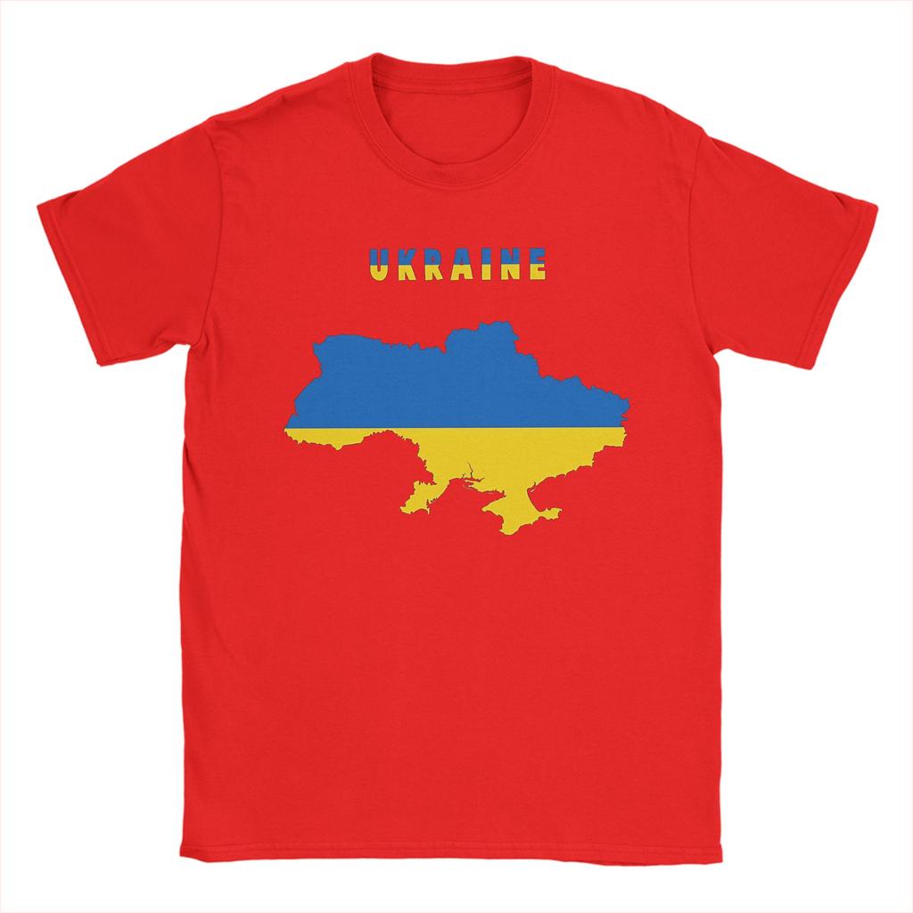 Ukrainian Flag Inside Map Of Ukraine Pure Cotton T Shirt For Men Beach Funny TShirts ONeck Tees Oversize Dropshipping Clothes