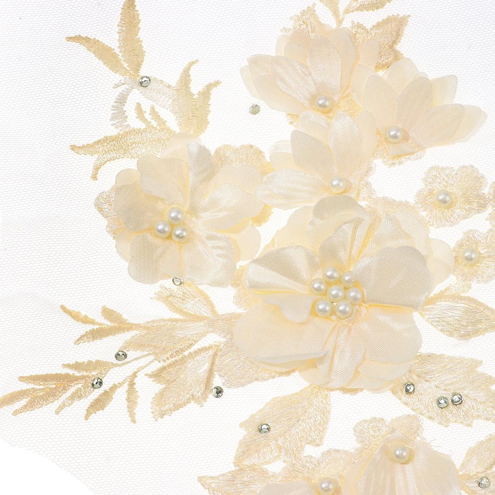 

Желтый цветок аппликация тюль жемчужная аппликация аппликация вышитые нашивки для DIY