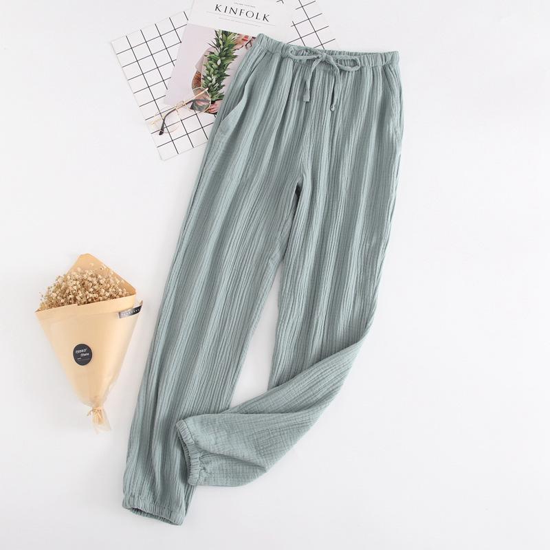 Unisex Cotton Gauze Pajama Pants - Soft, Simple, Plus Size, Perfect for Spring & Summer