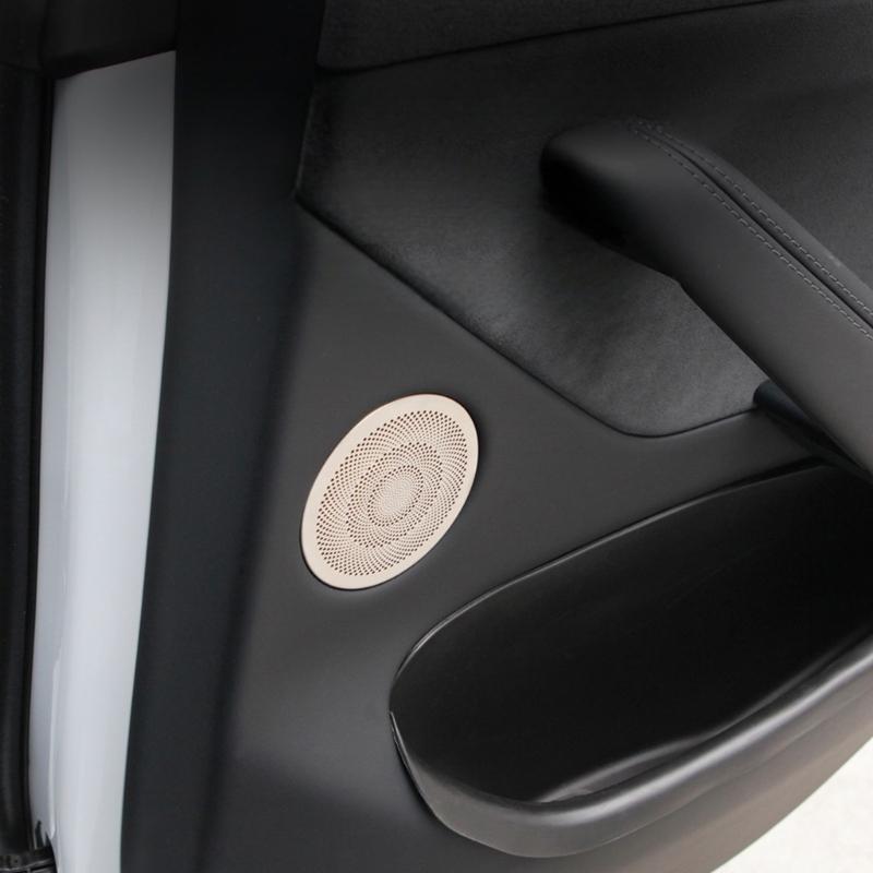 2PCS Heat Resistant Auto Speaker Cover Guards With Strong Adhesive Metal Construction Easy Installation Car Accessories