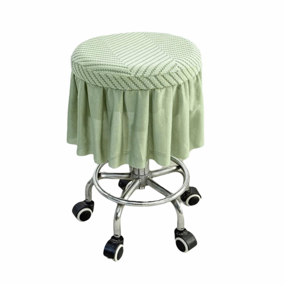 Full-Coverage Stool Cushion Cover Round Elastic Stool Slipcover Seat Cushion Protector Kitchen зелёный