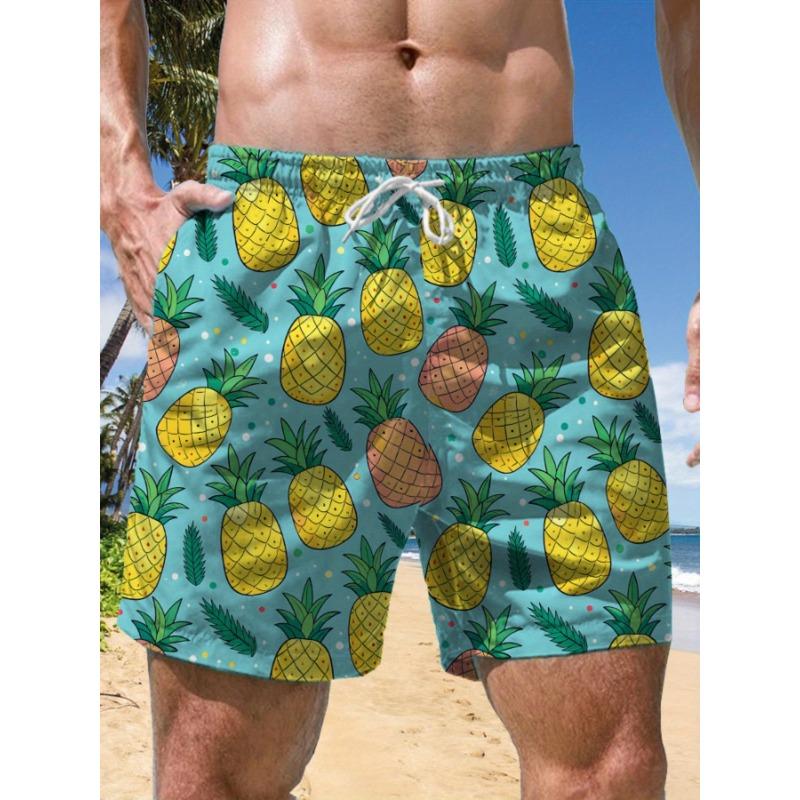 Summer Men's Lightweight Breathable 3D Printed Beach Shorts Summer Casual Swimwear for Outdoor Activities