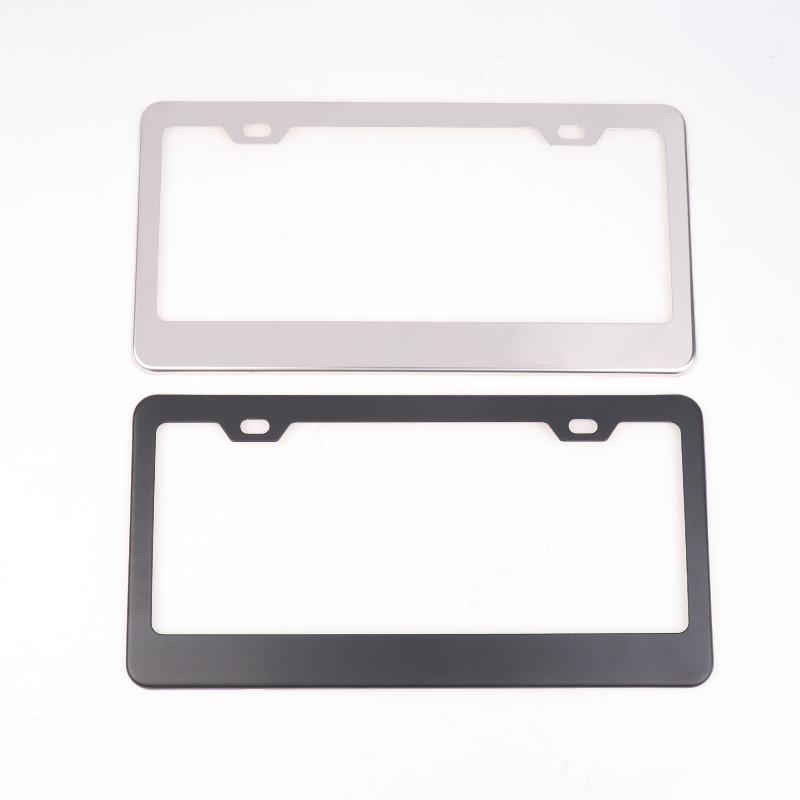 1 Set American Auto Accessory Universal Stainless Steel License Plate Frame Black Bracket Number Plate TAG Cover For Front Rear