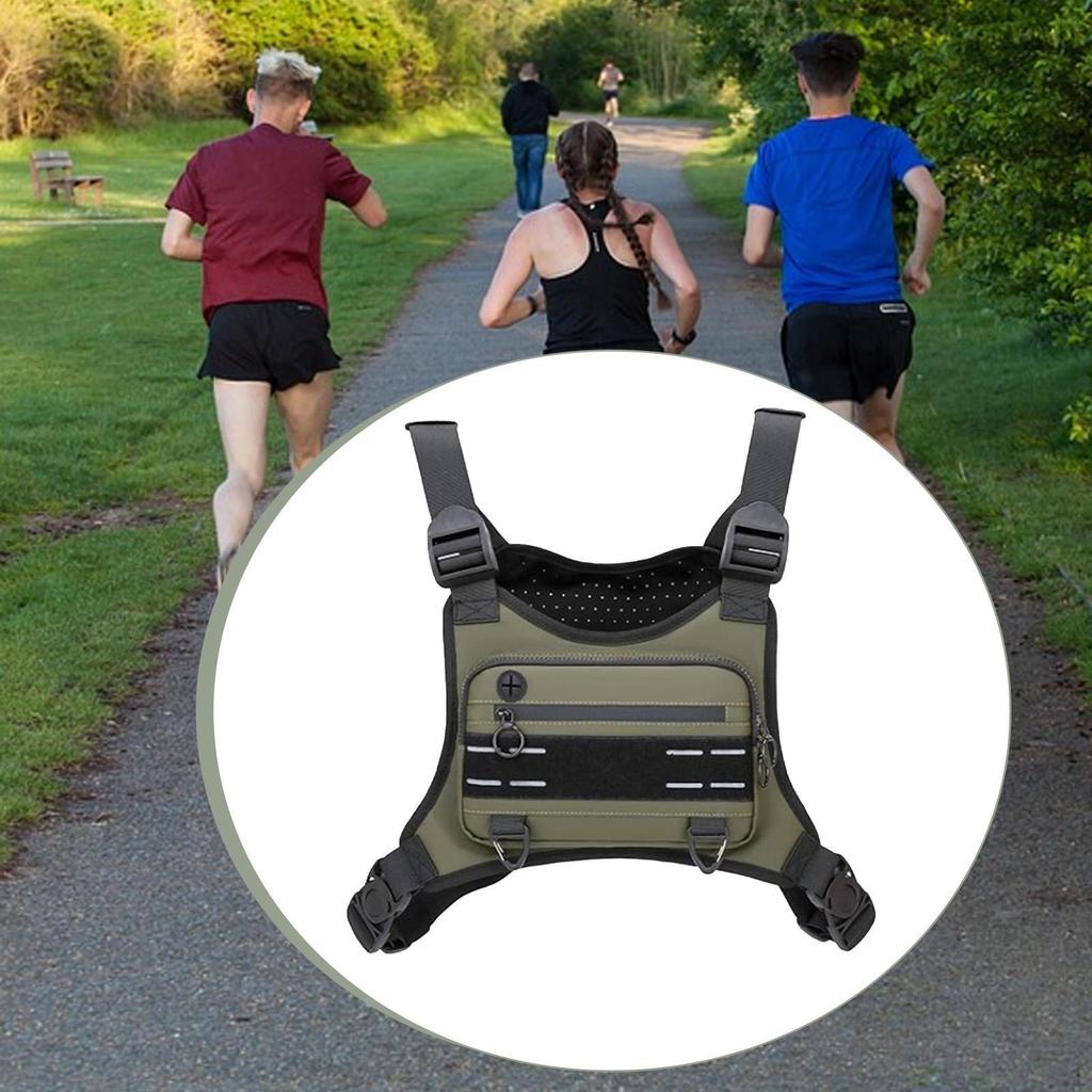 Outdoor Chest Bag Rig Vest Pack Travel with Zipper Puller and Clips Utility Neoprene for