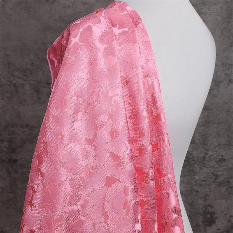 75x100cm Ginkgo Muster Jacquard Brokat Stoffe für Satin Kleid Designer Nähen Cheongsam Kimono Bekleidung DIY Patchwork Material