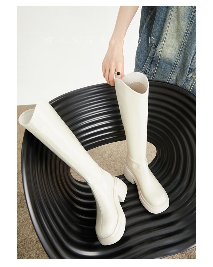 Footwear Elegant Heeled Shoes for Women Brown Ladies Boots Platform Winter Knee High Shaft Heels Long Boot Free Shipping Offer