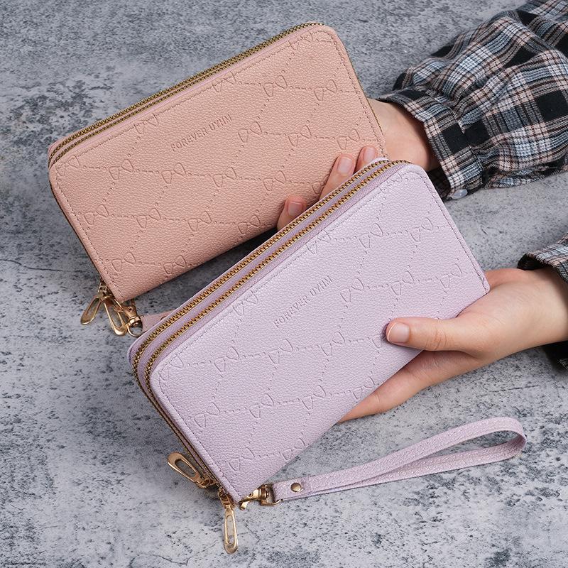 Women's 2024 Large Capacity Double Zipper Clutch Wallet - Multifunctional Phone and Coin Storage