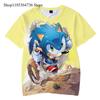 3D Clothing T-shirt, Sonic The Hedgehog Cartoon Character Printed Half-sleeved Summer Children's Clothing
