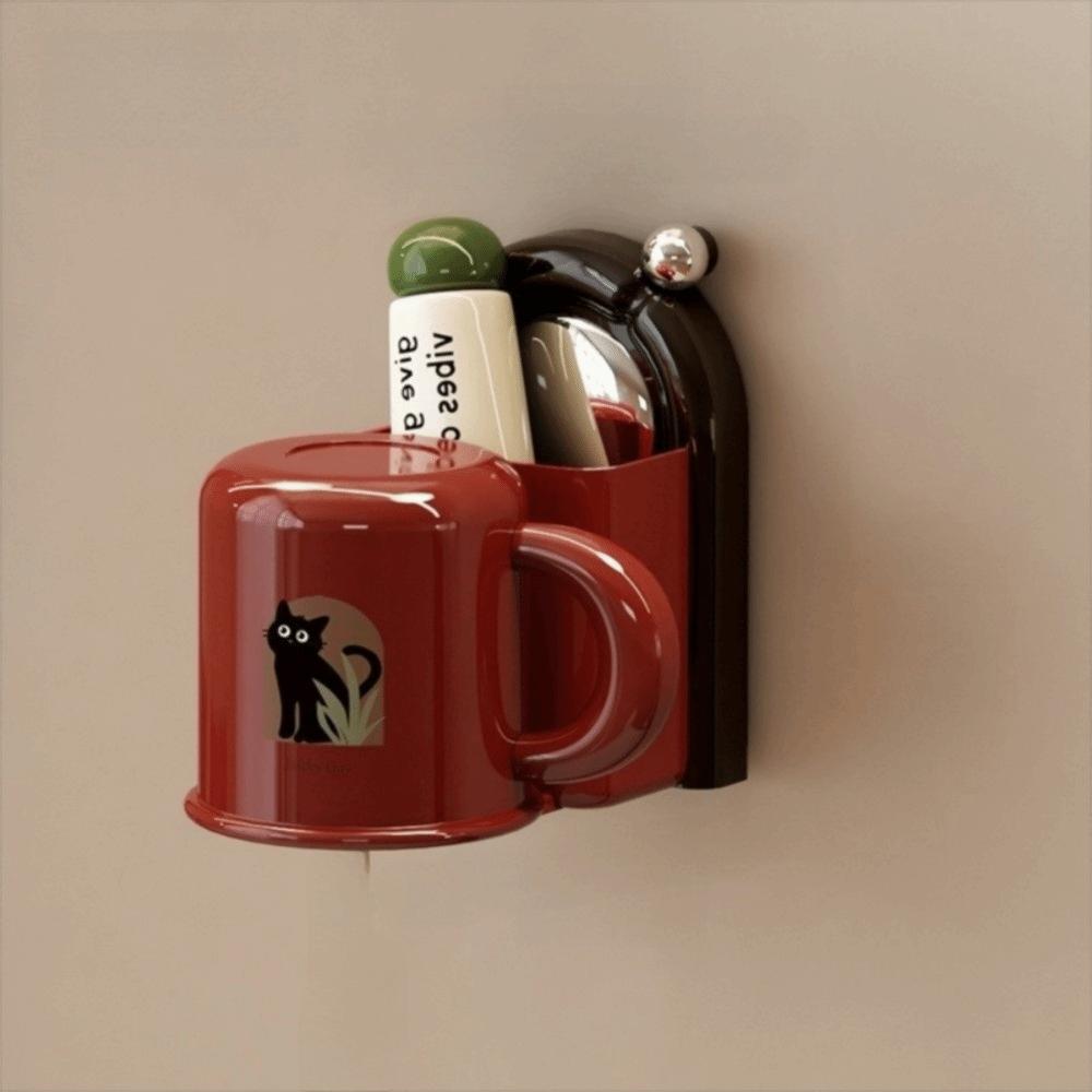 

Punch-free Toothbrush Rack Suction Cup Toothbrush Storage Rack Toothbrush Cup Holder червоний