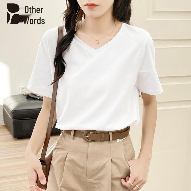 Women s Loose Fit V-Neck Cotton Blend T-Shirt XL