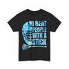 Lacrosse T-shirt, Lacrosse Player I Beat People With A Stick Lax Lovers Shirt