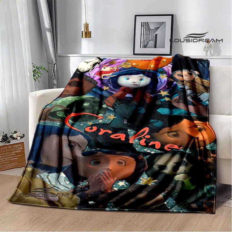 3D-Decke mit C-Coraline-Cartoon-Aufdruck, Flanell, warme Decken, weiche und bequeme Decke, Bettbezüge, Geburtstagsgeschenk, Heimtextilien