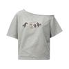 Grüner Gürtel Ein Schulter Hundedruck Lockeres T-Shirt