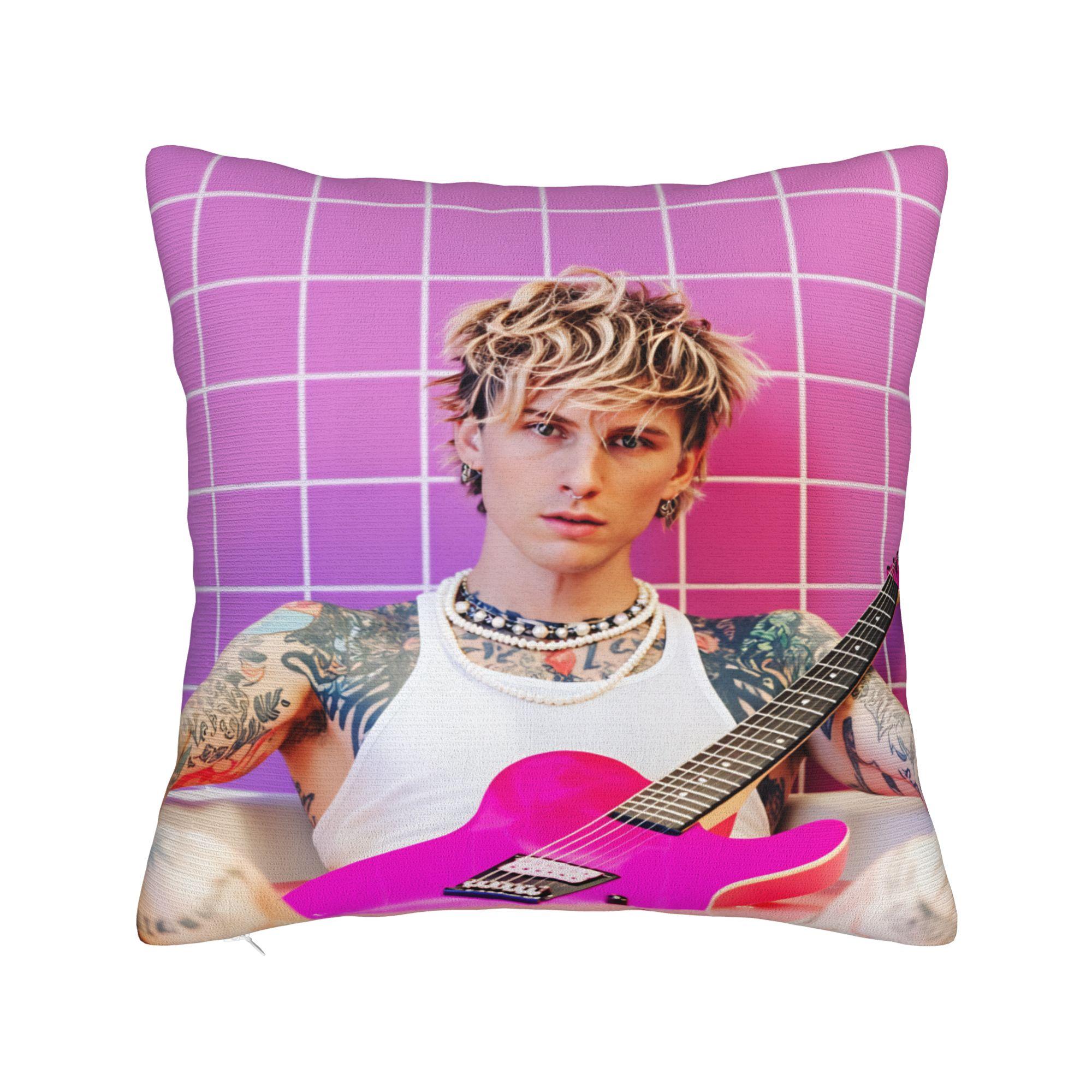 

Machine Gun Kellys MGK Pillow Cover Print Cushion Cover Novelty Pillow Case For Living Room Chair 12x12Inch