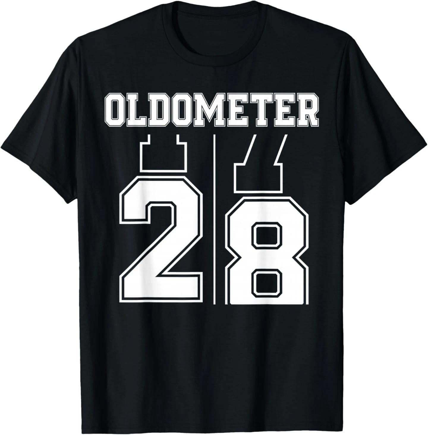 Oldometer 27-28 28th Birthday Sport Text 28 Year Old T-Shirt L