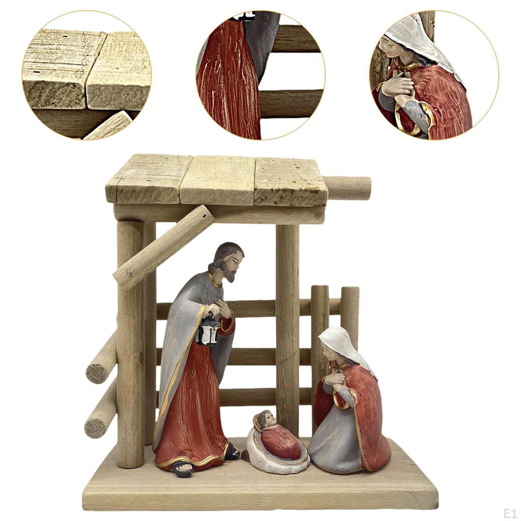 Christmas Nativity Figurine Ornament Prayer Decoration Statue Tabletop Figure Holy Family