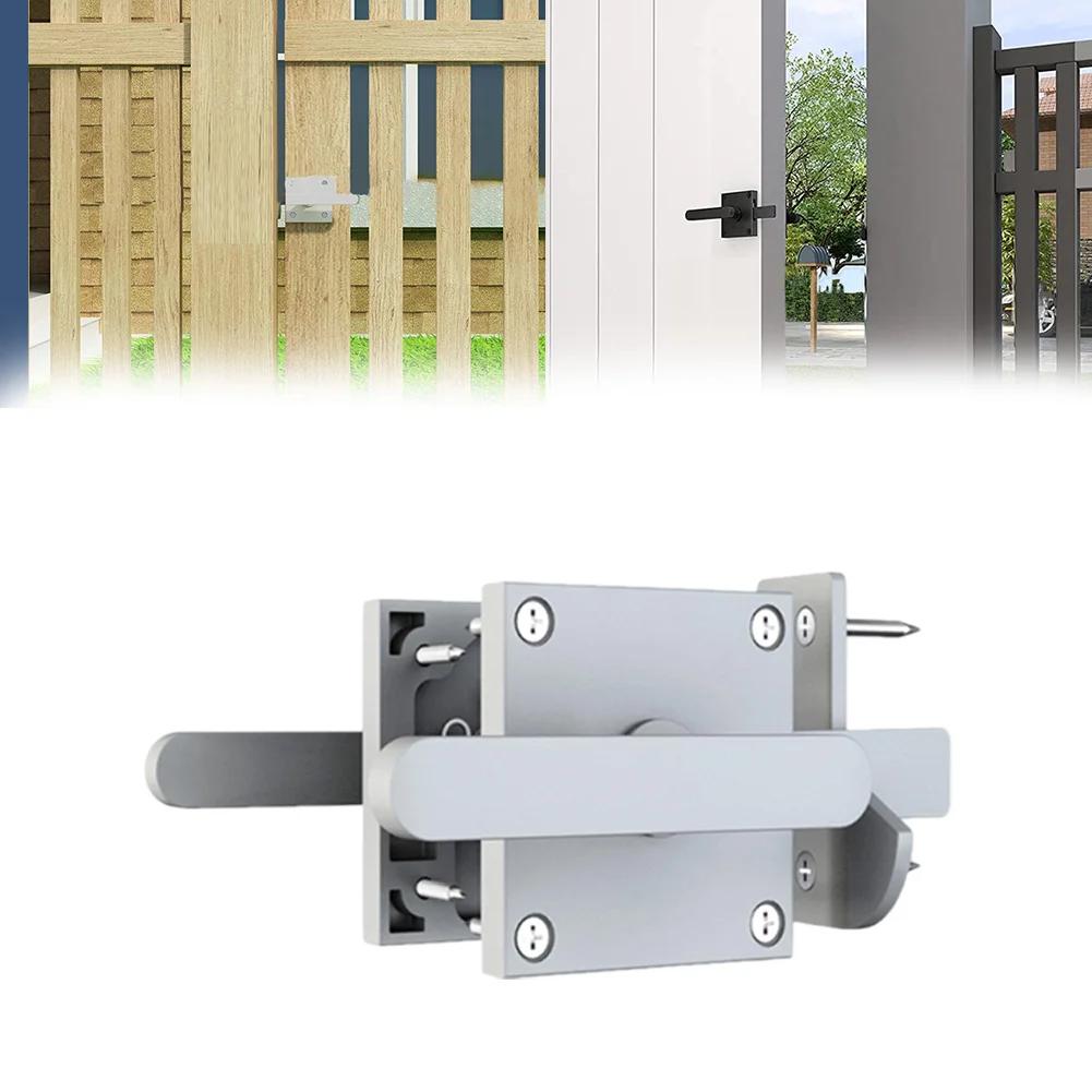 Fence Latch Wooden Door Latch Flip Door Latch High-quality Aluminum Pet Safety Black For Yard Security For Garden Safety