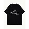 Oversized T Shirt Dress Black Yes Im Cold Me 247 Print Casual Streetwear Fashion For Women Summer And Autumn Wear