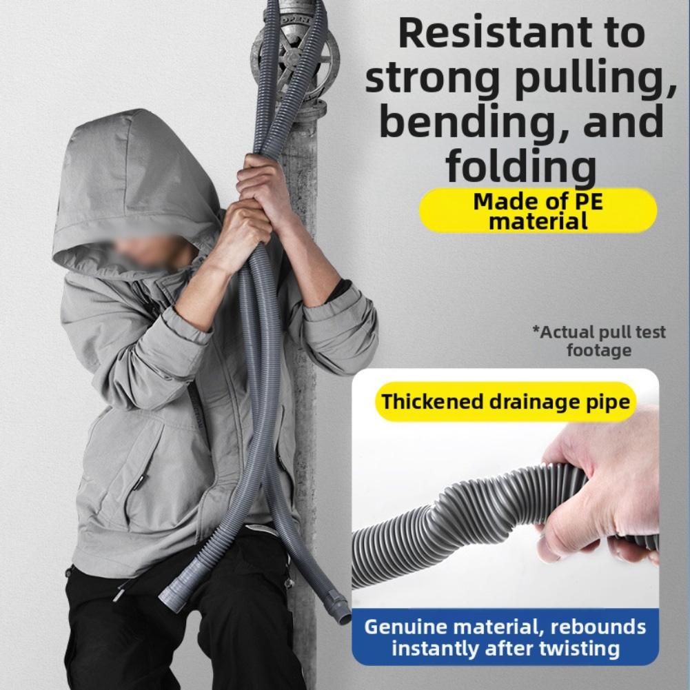 Washing Machine Drain Hose Fully Automatic Leak Proof Water Pipe Adjustable Length with Clamp for Fast Installation