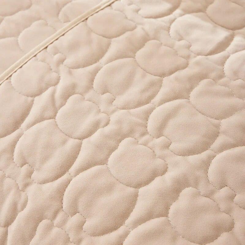 Winter Plush Sofa Cushion Solid Color Cream Style Cartoon Bear Sofa Cover Warm Non-Slip Cover Winter Cushion