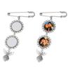 1Pc Photo Charm DIY Memorial Photo Alloy Pin Brooch Weddings Anniversaries Picture Frame With Pendant
