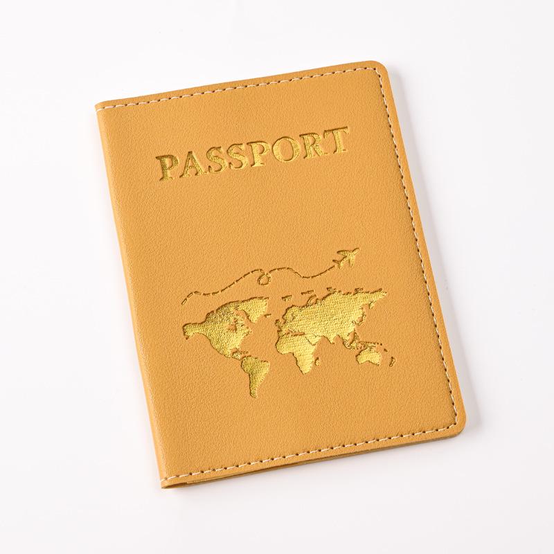 Thickened PU Leather Map-Stamped Luggage Tag & Passport Holder Set