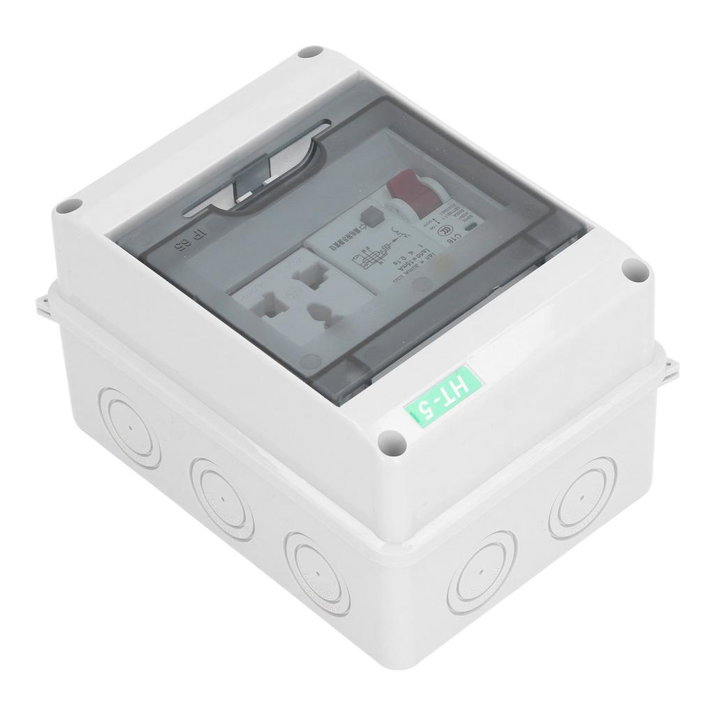 Surface Mount Distribution Box with 250VAC 10‑16A 3 Hole Socket MCB RCBO Circuit Breaker IP65 Waterp