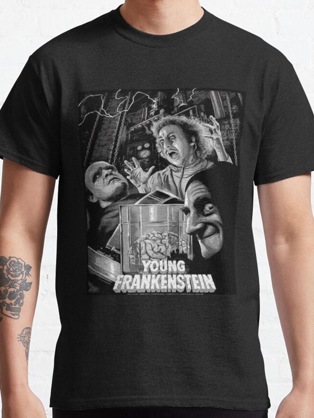 Men s Frankenstein Horror Movie T-Shirt Graphic Tee Iconic Frankenstein s Creature Regular Fit Short-Sleeve Shirt Quick-dry Tee S разноцветный
