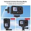 For DJI Osmo Action 6 PULUZ Plastic Cage Vertical-Horizontal Expansion Adapter Frame with Cold Shoe (Black)