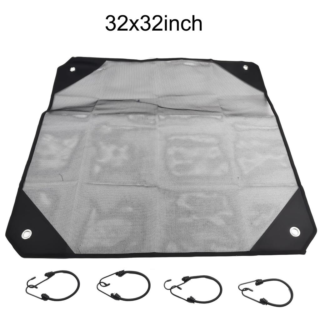 Air Conditioner Cover AC Cover Air Mesh Black Bungee Cords Central Guard Heavy Duty Leaf Outside Parts Replacement