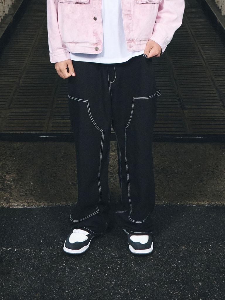 Bieseulaebis Work Wide Fit Oxford Pants Black
